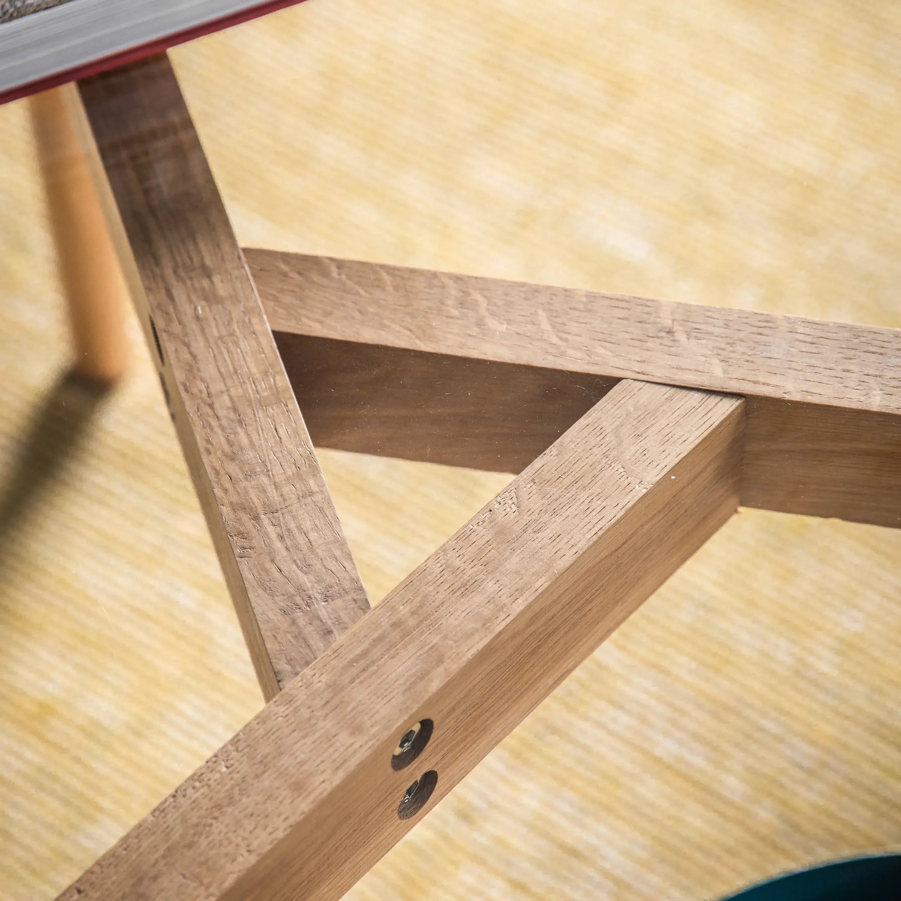 Jack round glass coffee table in natural oak with clear glass | MalletandPlane.com