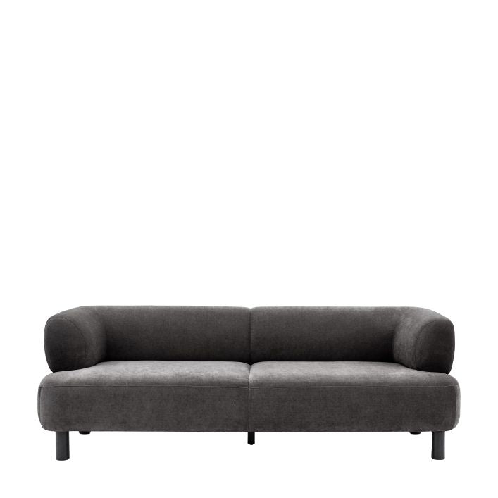 Harvey curved anthracite 3 seat sofa | malletandplane.com