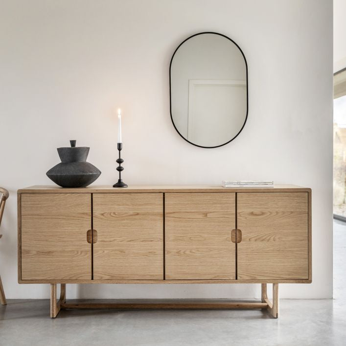 Artisan natural oak four door sideboard | malletandplane.com