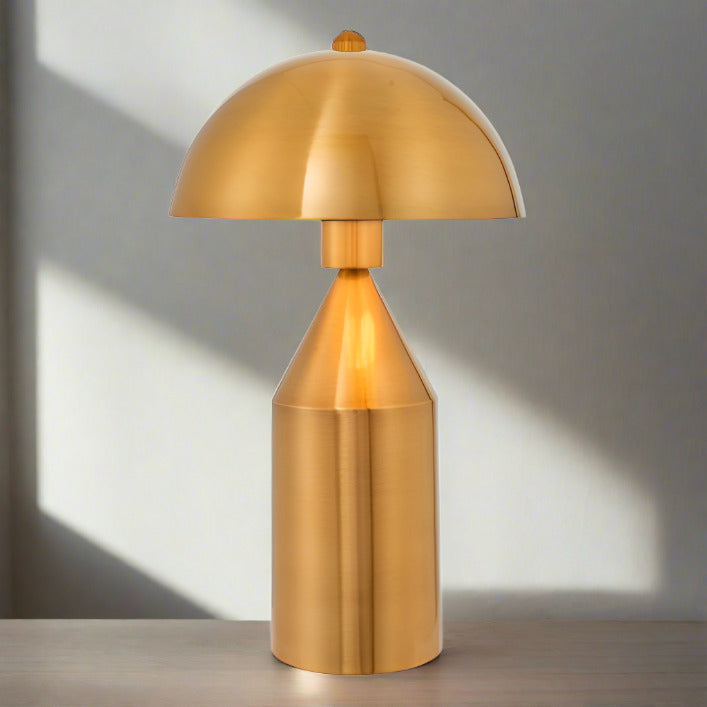 Carmen gold table lamp with gloss white shade | MalletandPlane.com