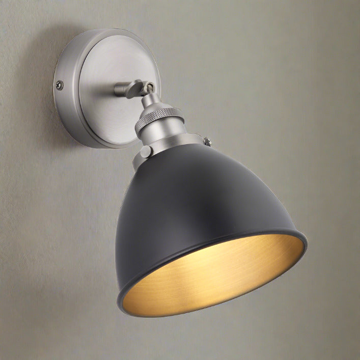 Eddie Pewter and Black bistro style wall light | MalletandPlane.com