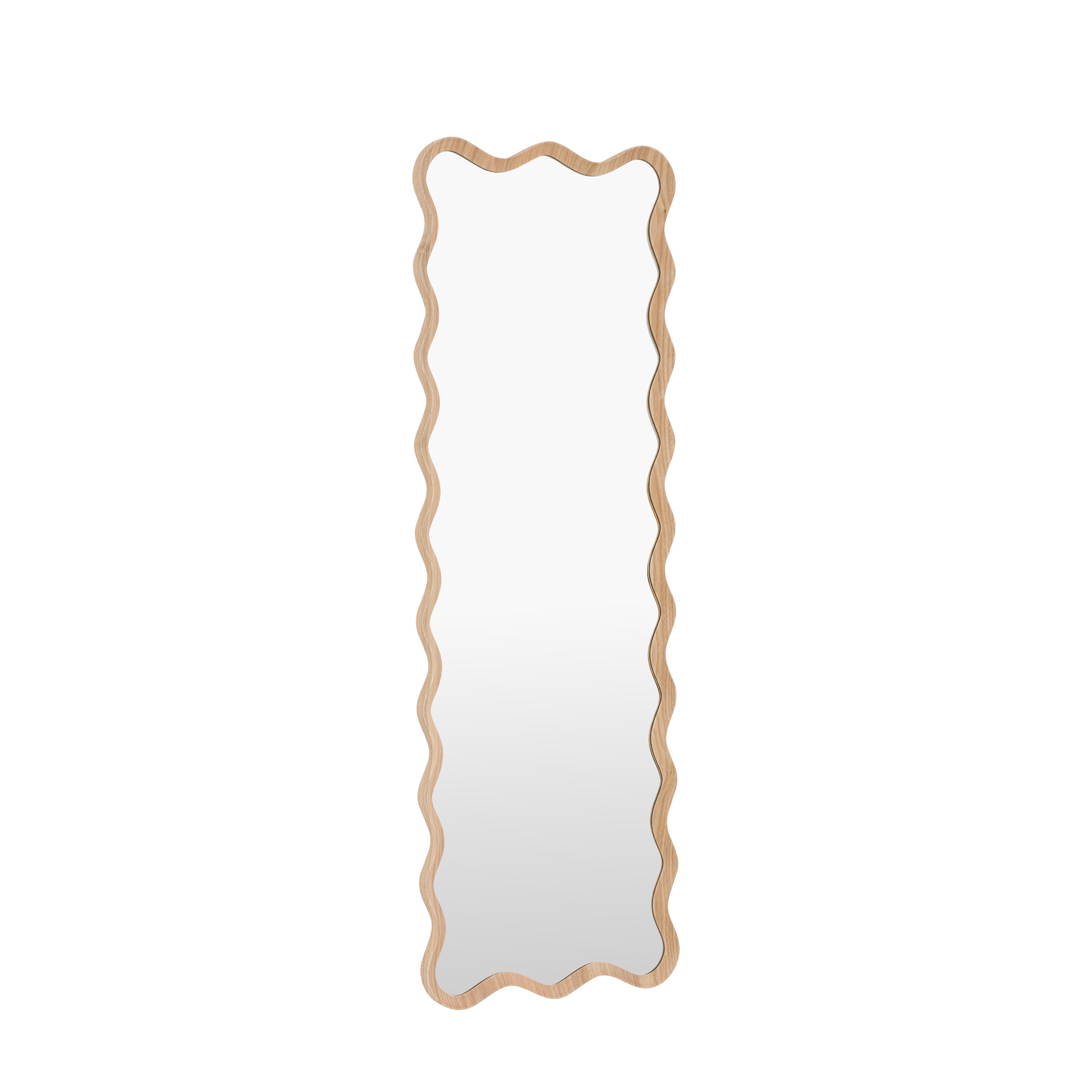 Wiggle Leaner Mirror Oak - detail and lifestyle view 7
