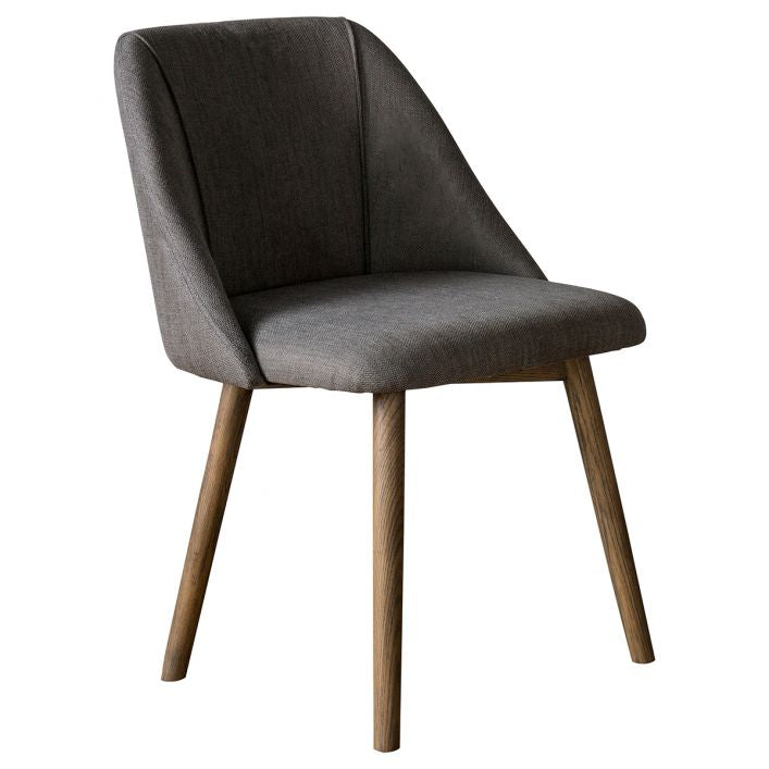 Edgar set of 2 dining chairs with ash legs and linen upholstery | MalletandPlane.com