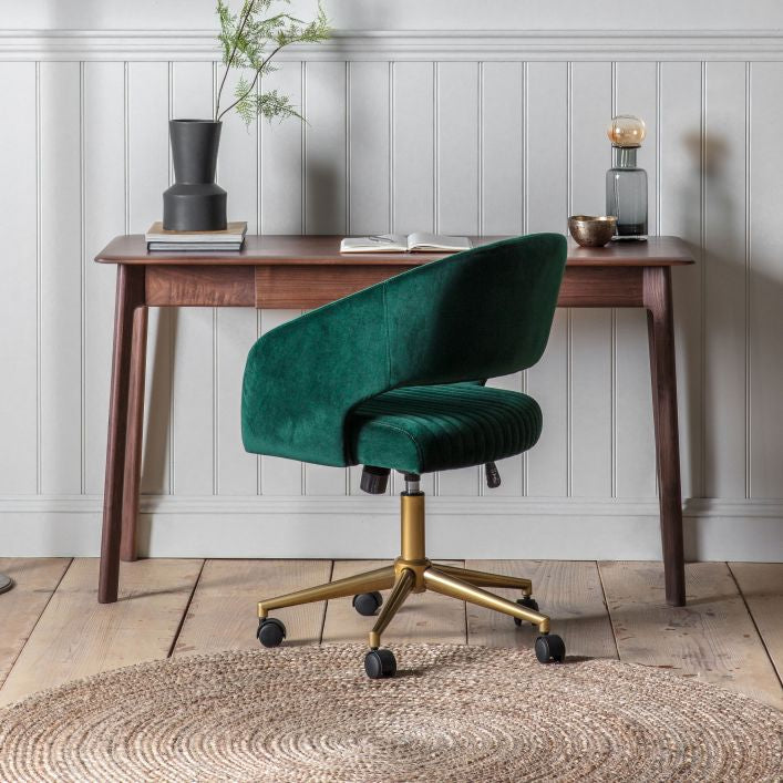 Cadiz home office desk in solid walnut with 1 drawer | malletandplane.com