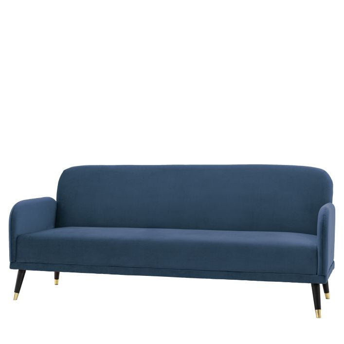 Steve click clack sofa bed in rust, cyan blue, or deep grey upholstery | malletandplane.com