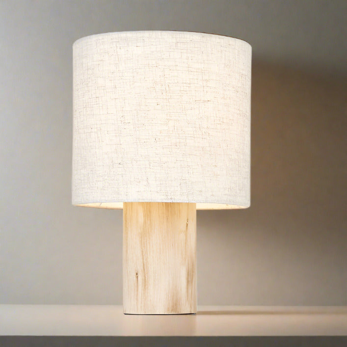 Alta scandi style natural table lamp with wood base | MalletandPlane.com