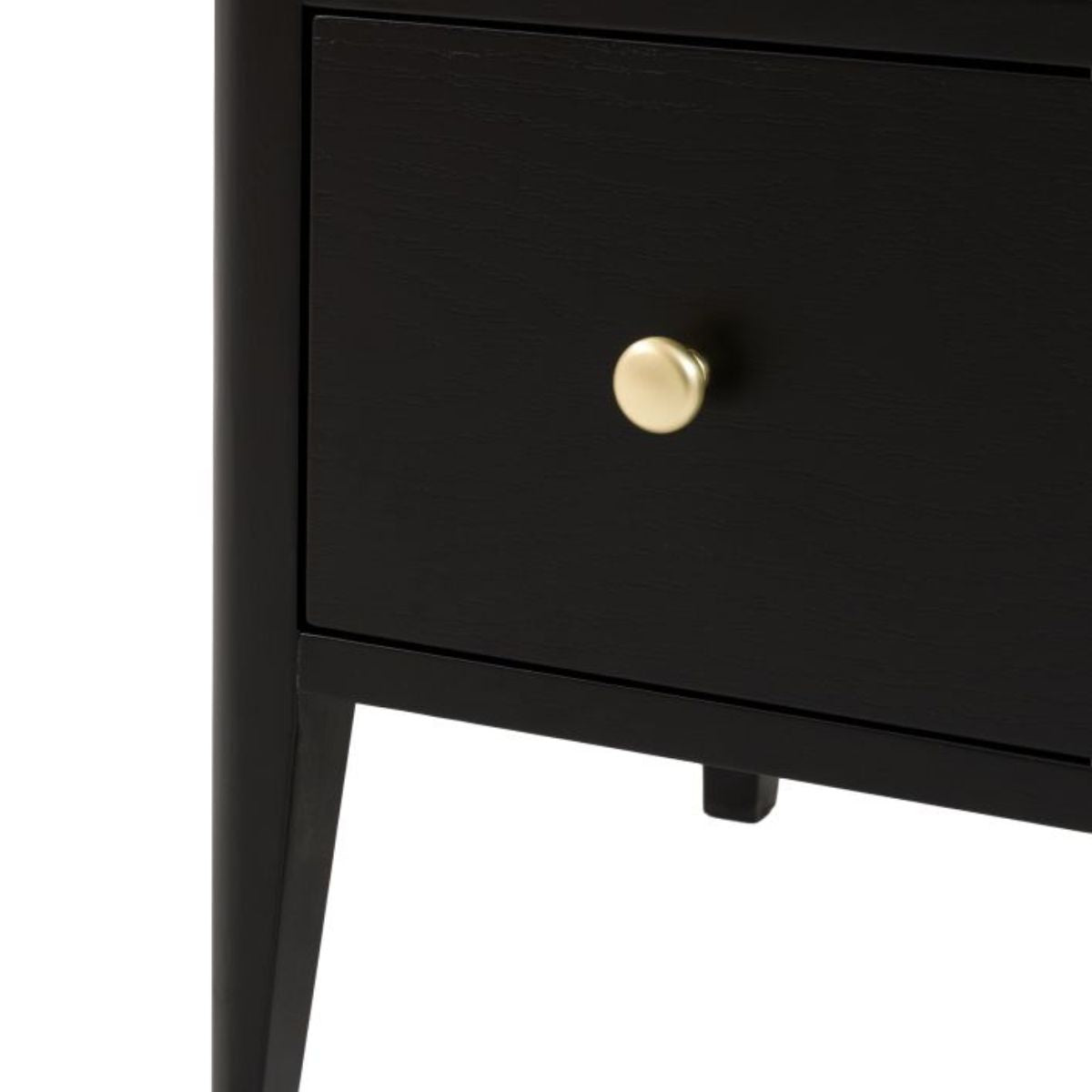 Alvar Black 3 Drawer Chest of Drawers | Mallet & Plane