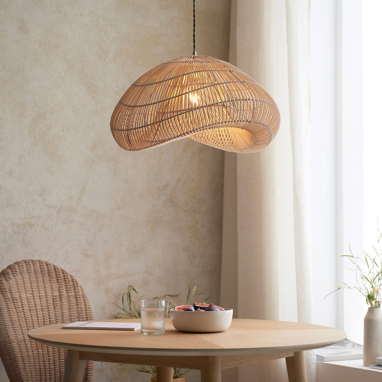 ARIA hand woven rattan pendant shade  |malletandplane.com