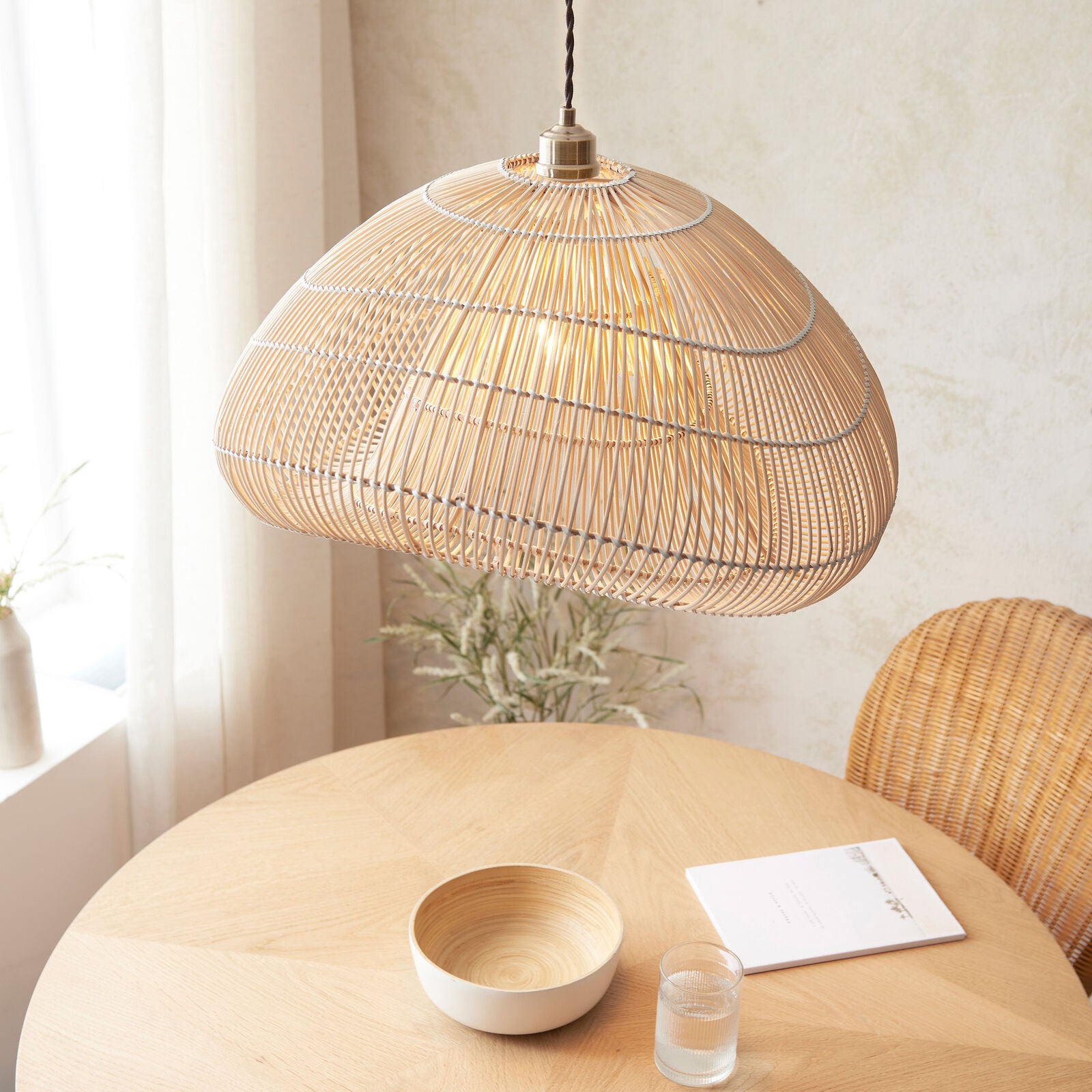 ARIA hand woven rattan pendant shade  |malletandplane.com