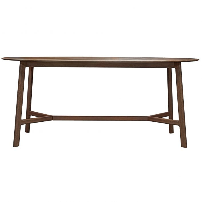 Cadiz solid walnut 6 seater oval dining table | malletandplane.com