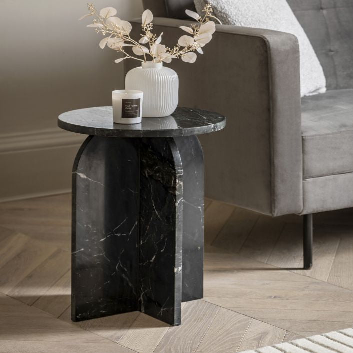 Siena solid marble side table | malletandplane.com