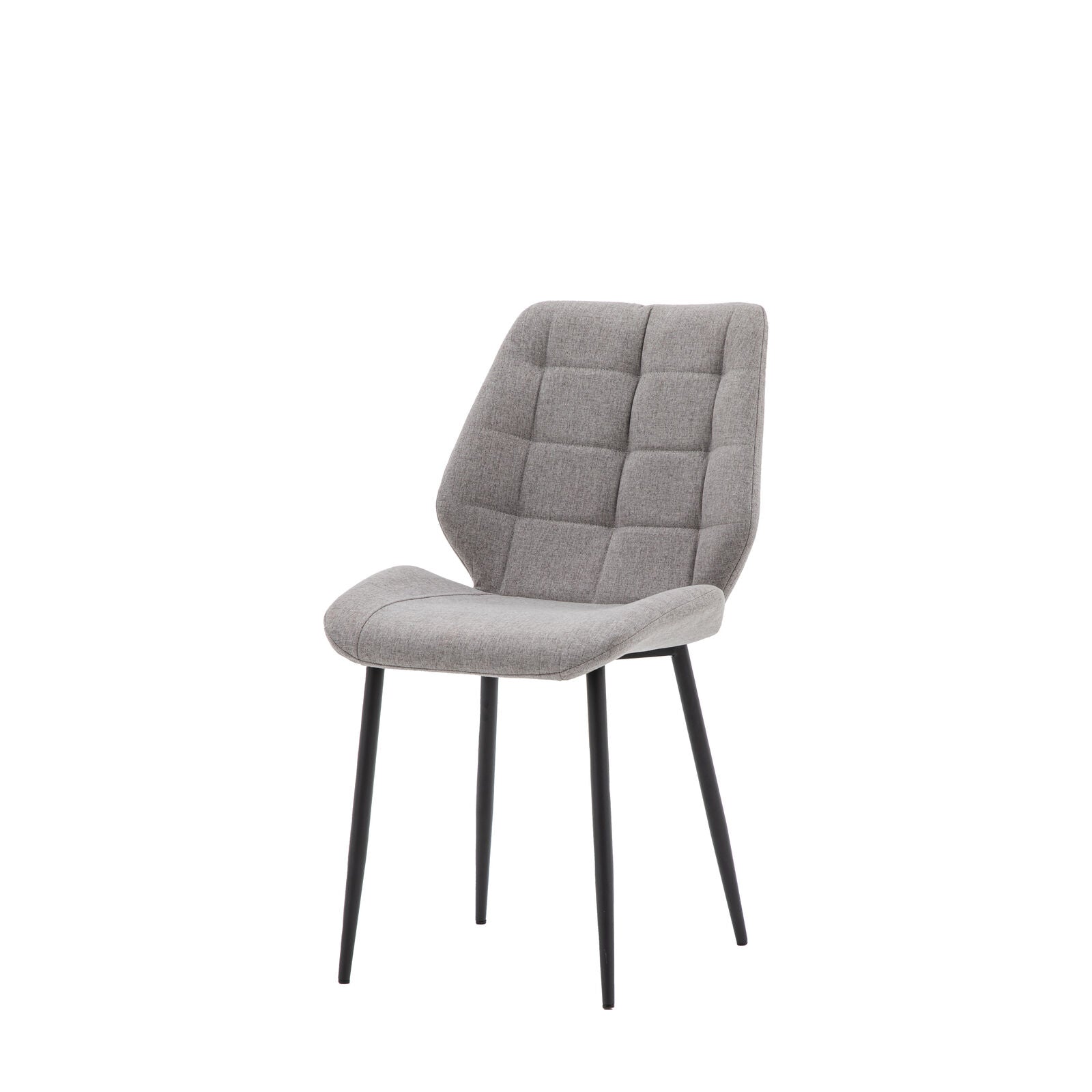 Balham set of 2 padded dining chairs in light grey upholstery | malletandplane.com