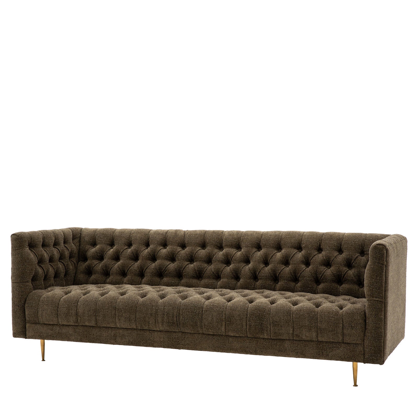 Banbury deep buttoned 3 seat moss green fabric sofa | malletandplane.com