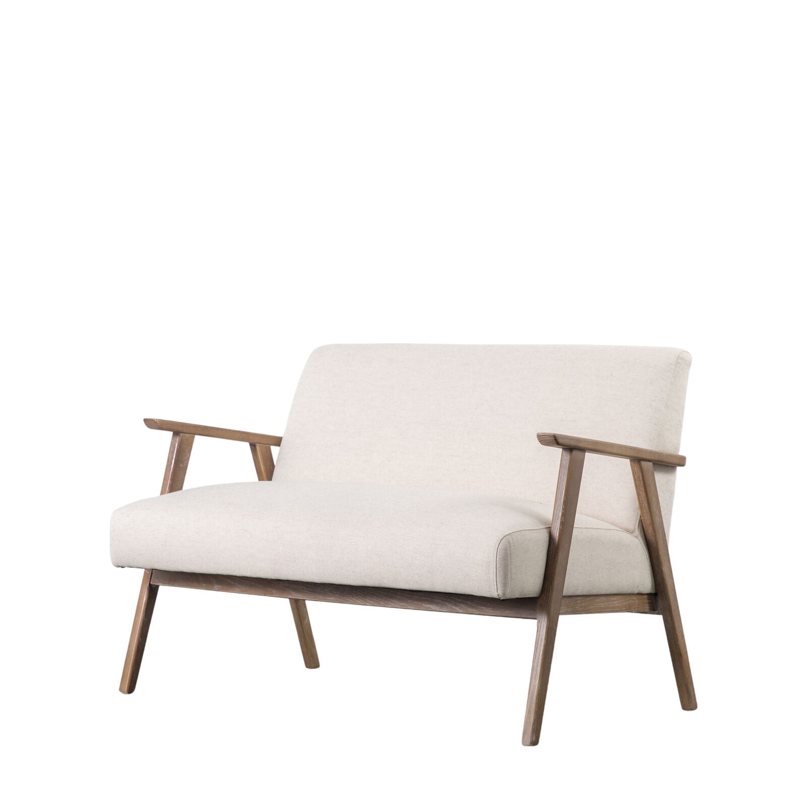 Barret mid century style 2 seat sofa in natural linen | malletandplane.com