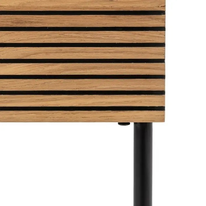 Harlow 40cm Oak Veneer Bedside Table with Drawer