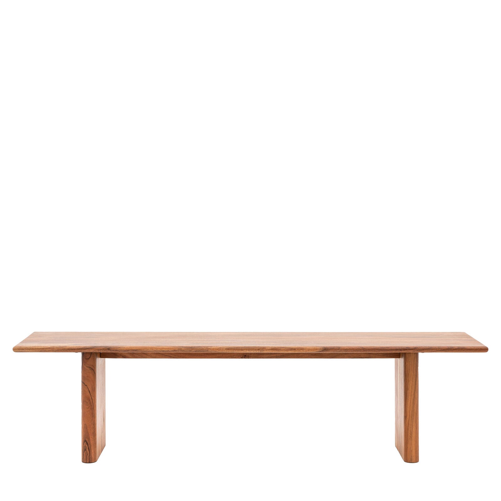 Bergen solid acacia dining bench with curved edges in 2 sizes | malletandplane.com