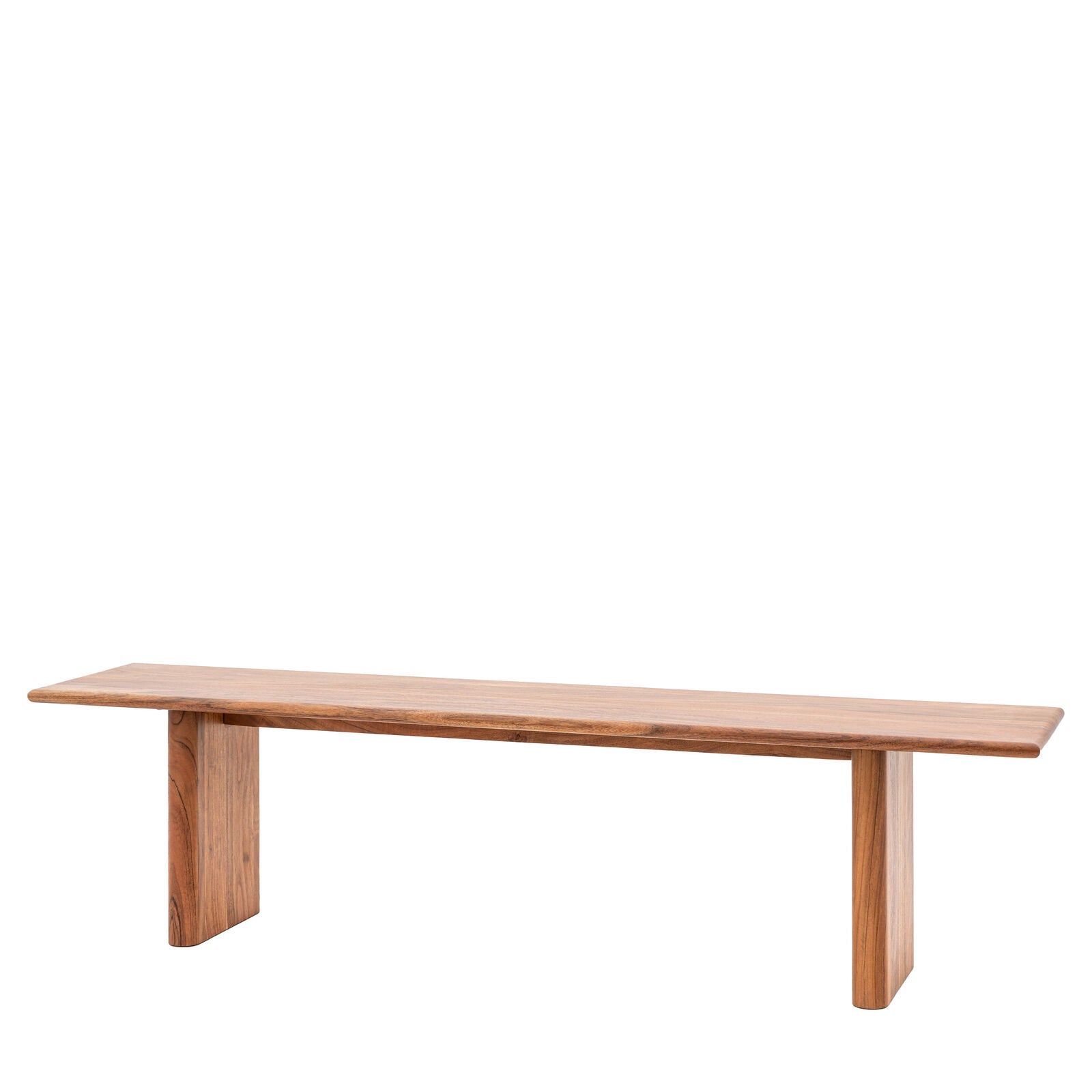 Bergen solid acacia dining bench with curved edges in 2 sizes | malletandplane.com