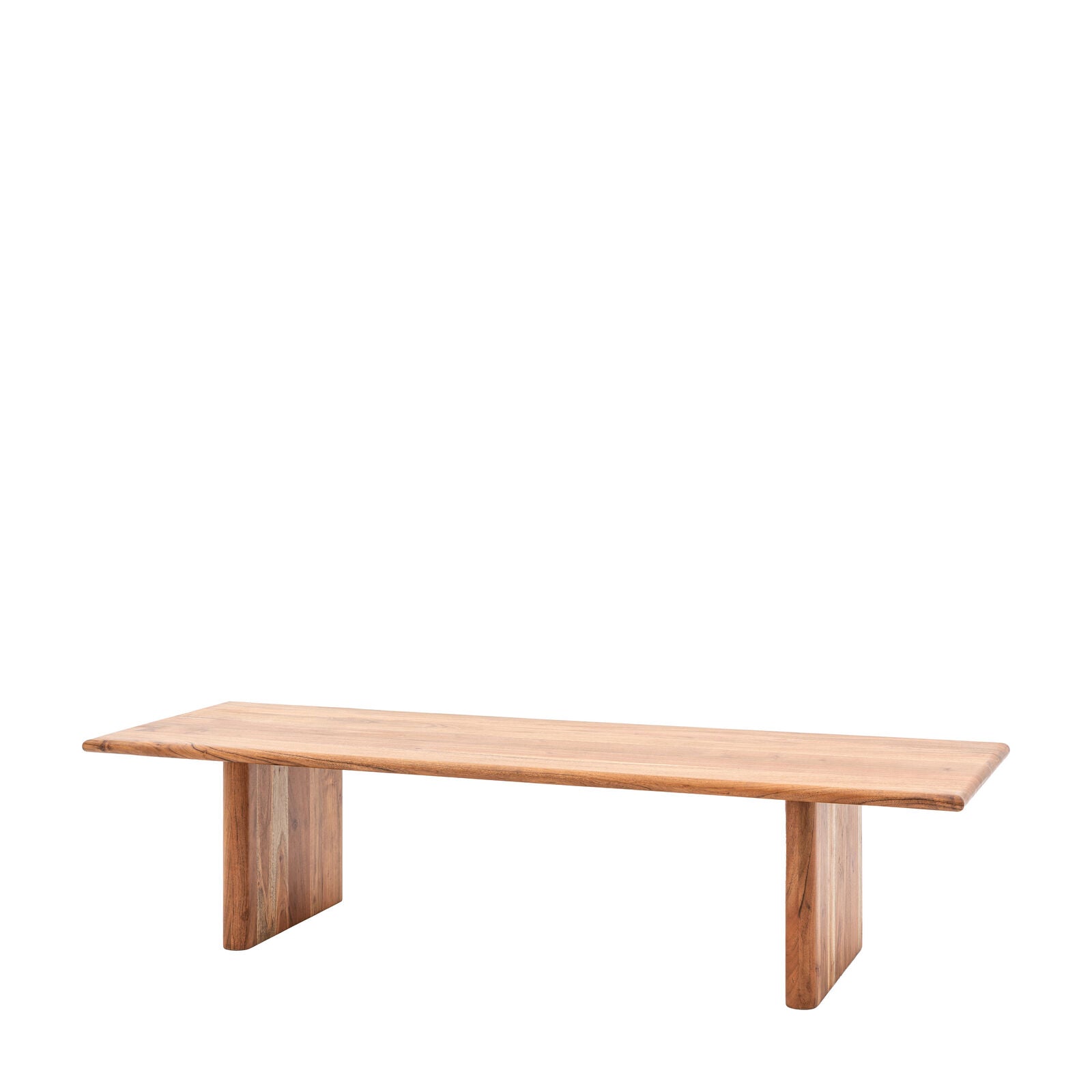 Bergen solid acacia coffee table with rounded edges | malletandplane.com