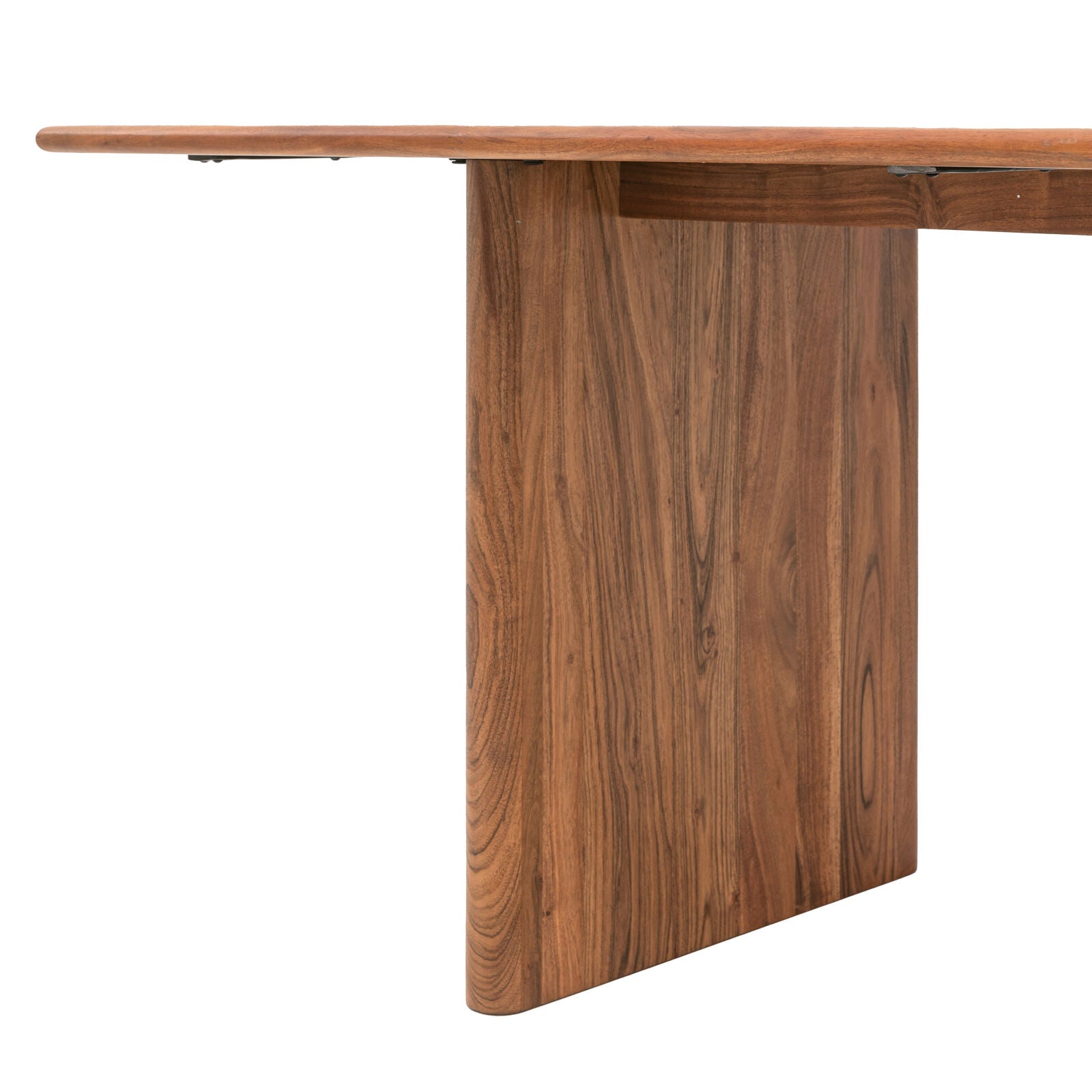 Bergen small solid acacia dining table with curved edges | malletandplane.com