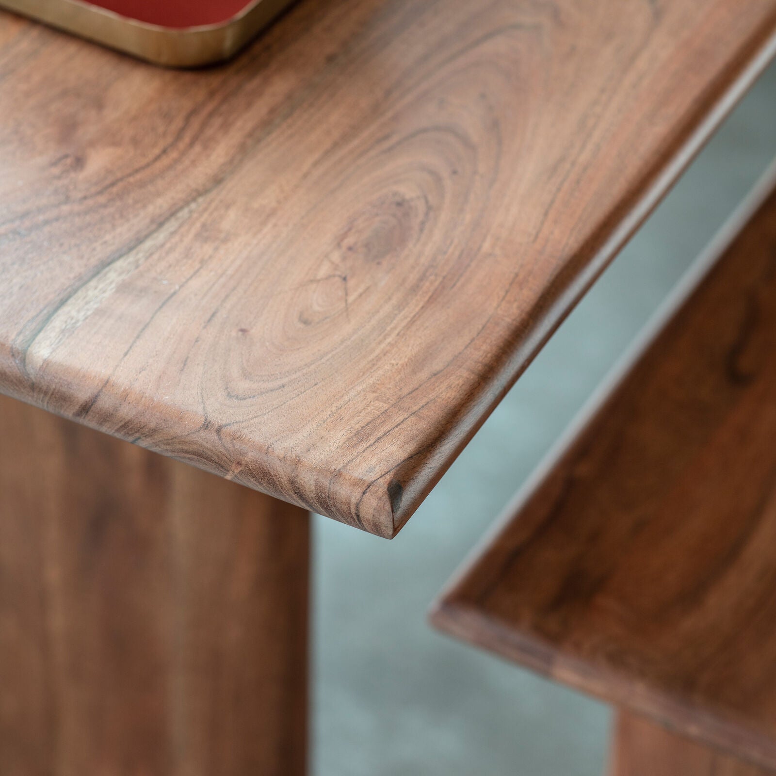 Bergen large dining table in solid acacia wood with curved edges | malletandplane.com