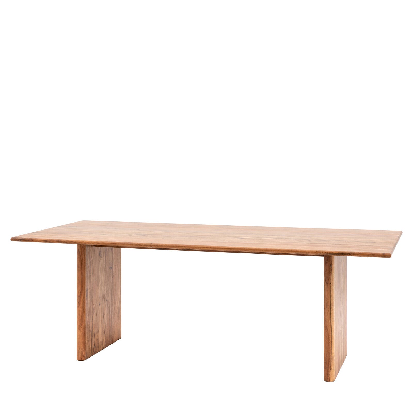 Bergen large dining table in solid acacia wood with curved edges | malletandplane.com