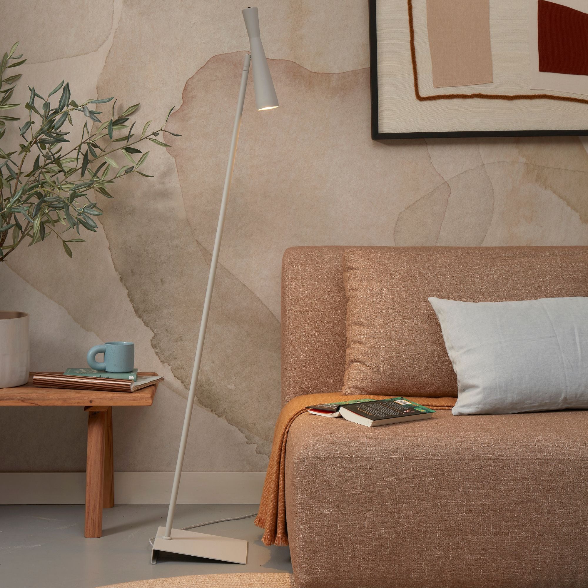 Bordeaux minimalist floor lamp in a stylish grey metal finish | malletandplane.com