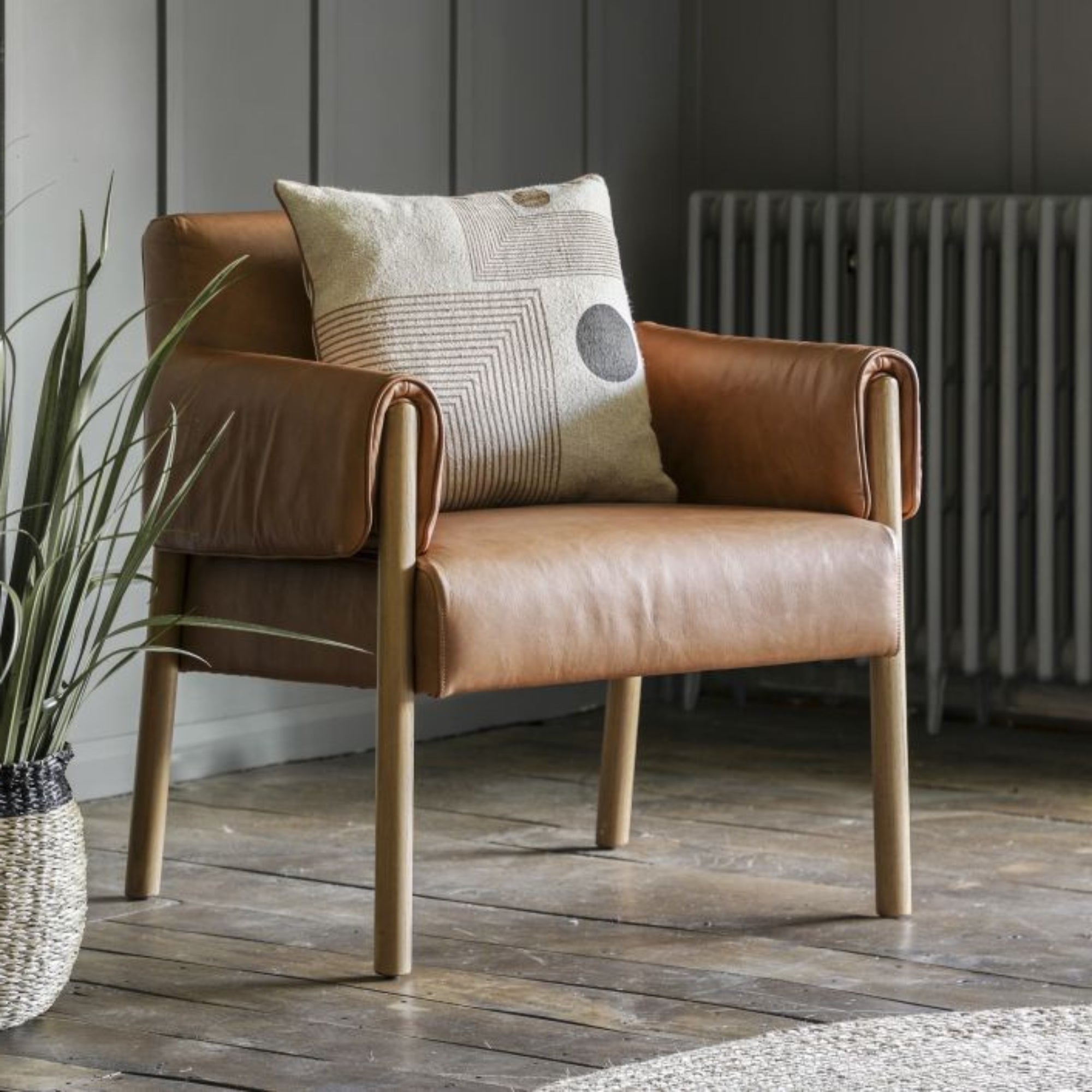 Brad soft brown leather armchair | malletandplane.com