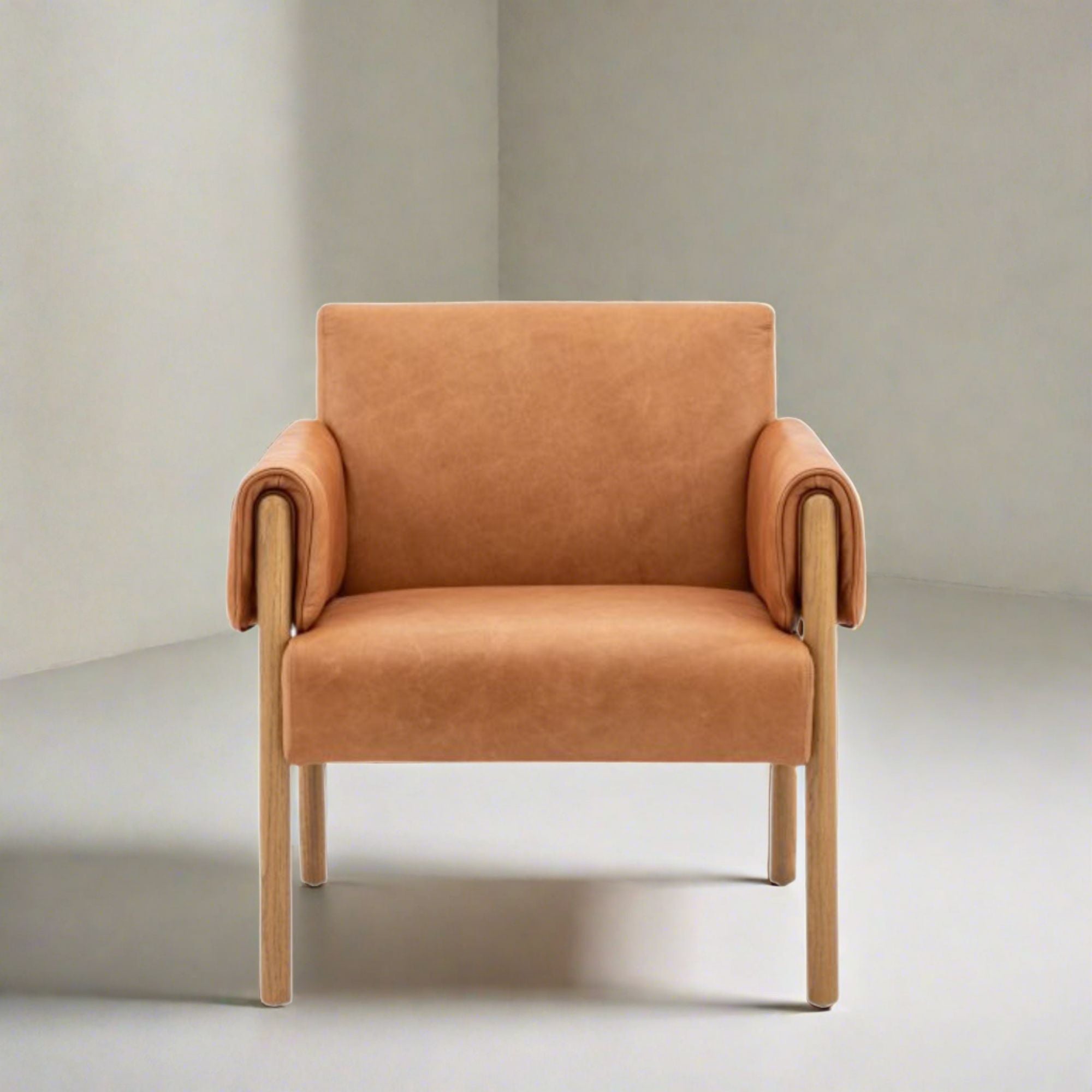 Brad soft brown leather armchair | malletandplane.com