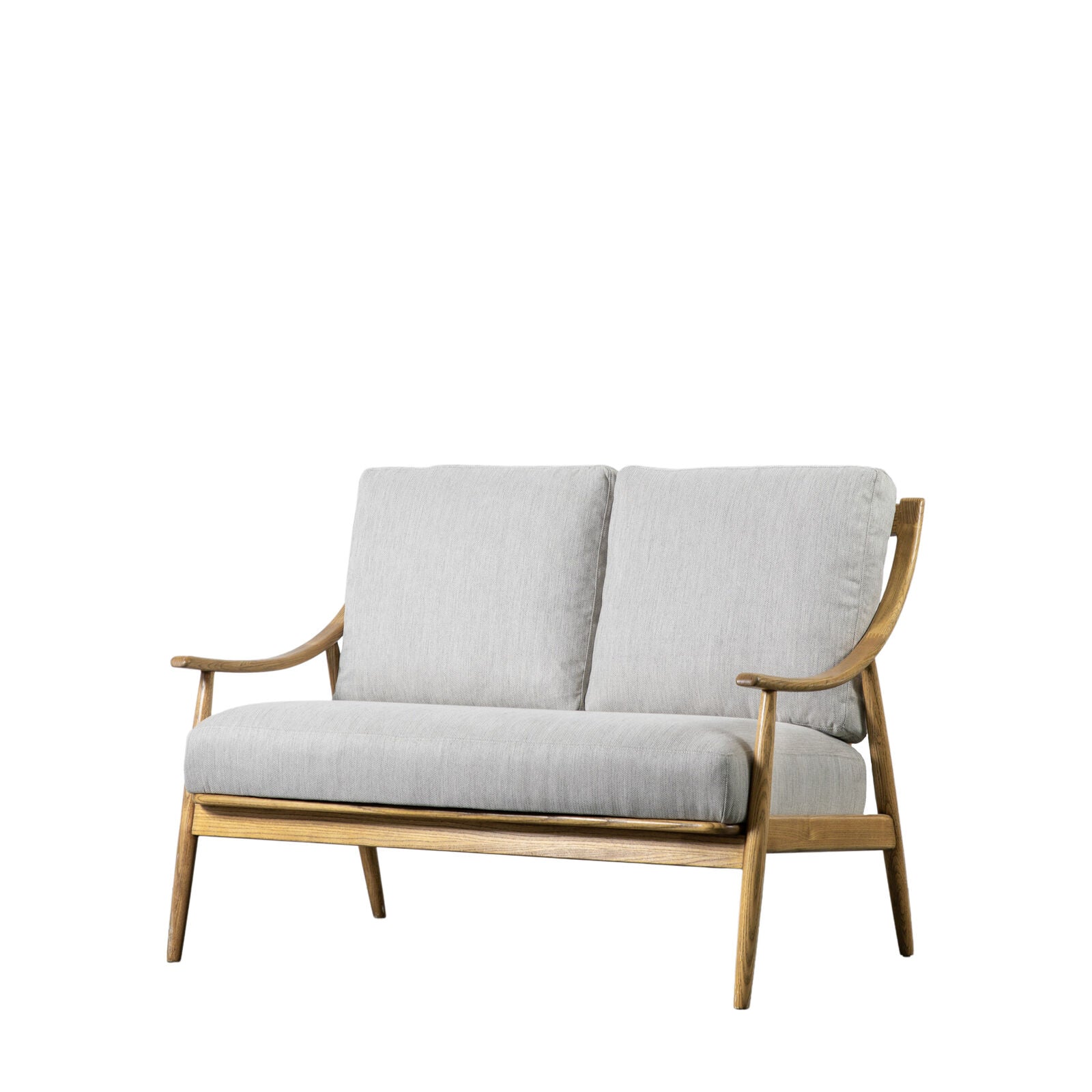 Brock 2 seat sofa in natural linen with oak frame | MalletandPlane.com