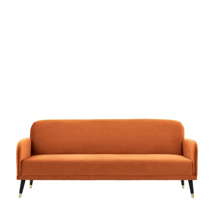 Steve click clack sofa bed in rust, cyan blue, or deep grey upholstery | malletandplane.com