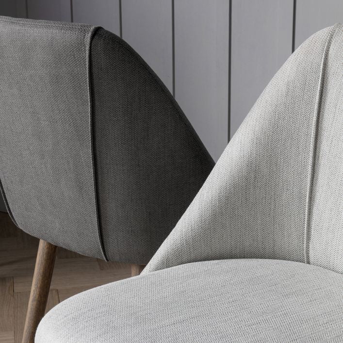 Edgar set of 2 dining chairs with ash legs and linen upholstery | MalletandPlane.com