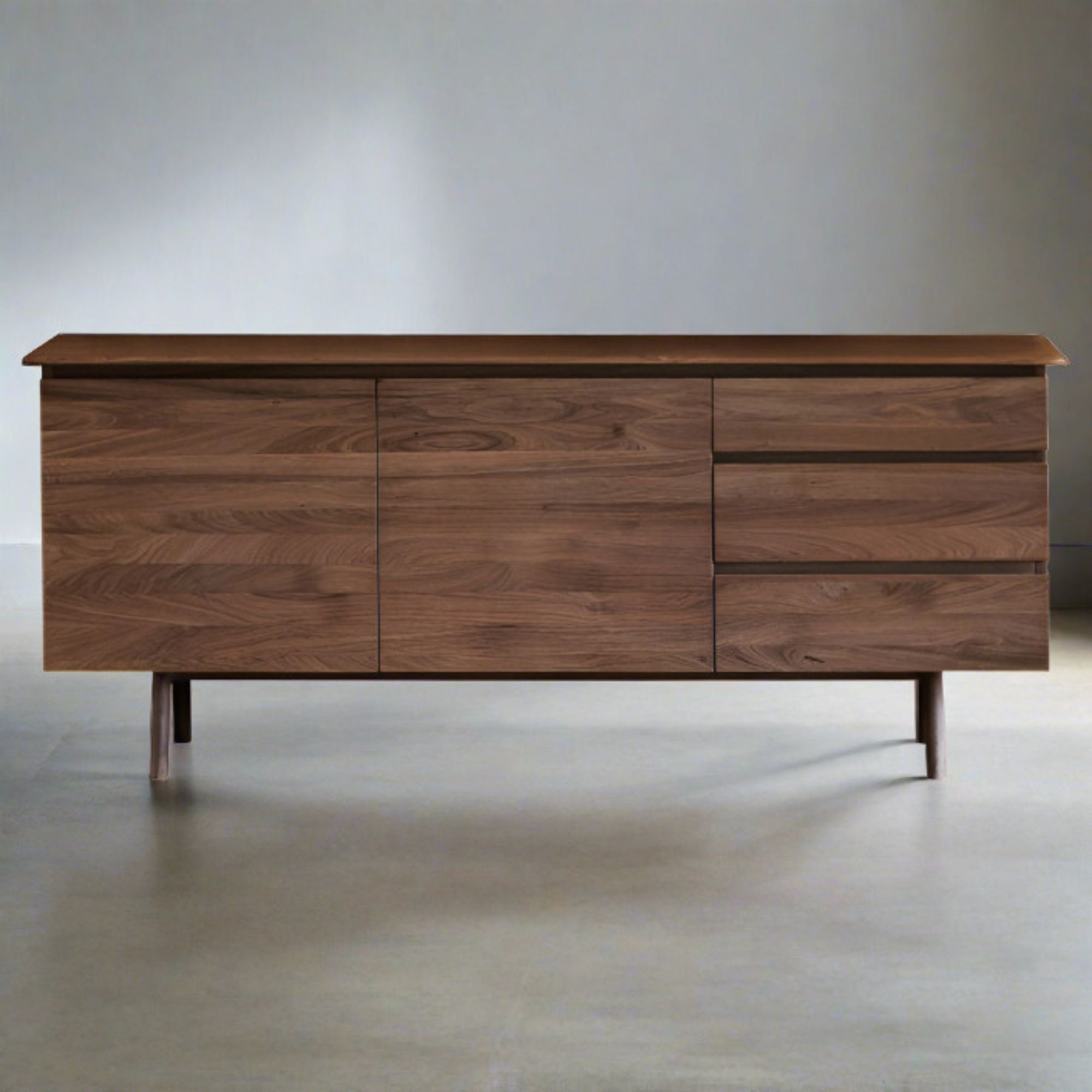 Cadiz sideboard with 2 doors and 3 drawers in solid walnut | malletandplane.com