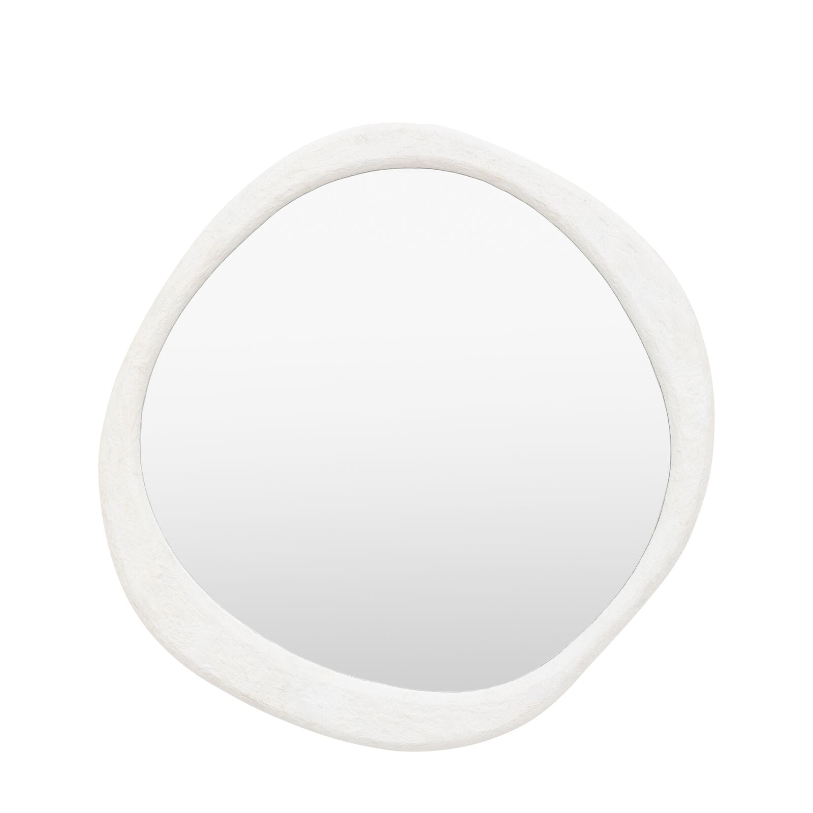 CASA Organic round wall mirror with concrete effect irregular frame | malletandplane.com