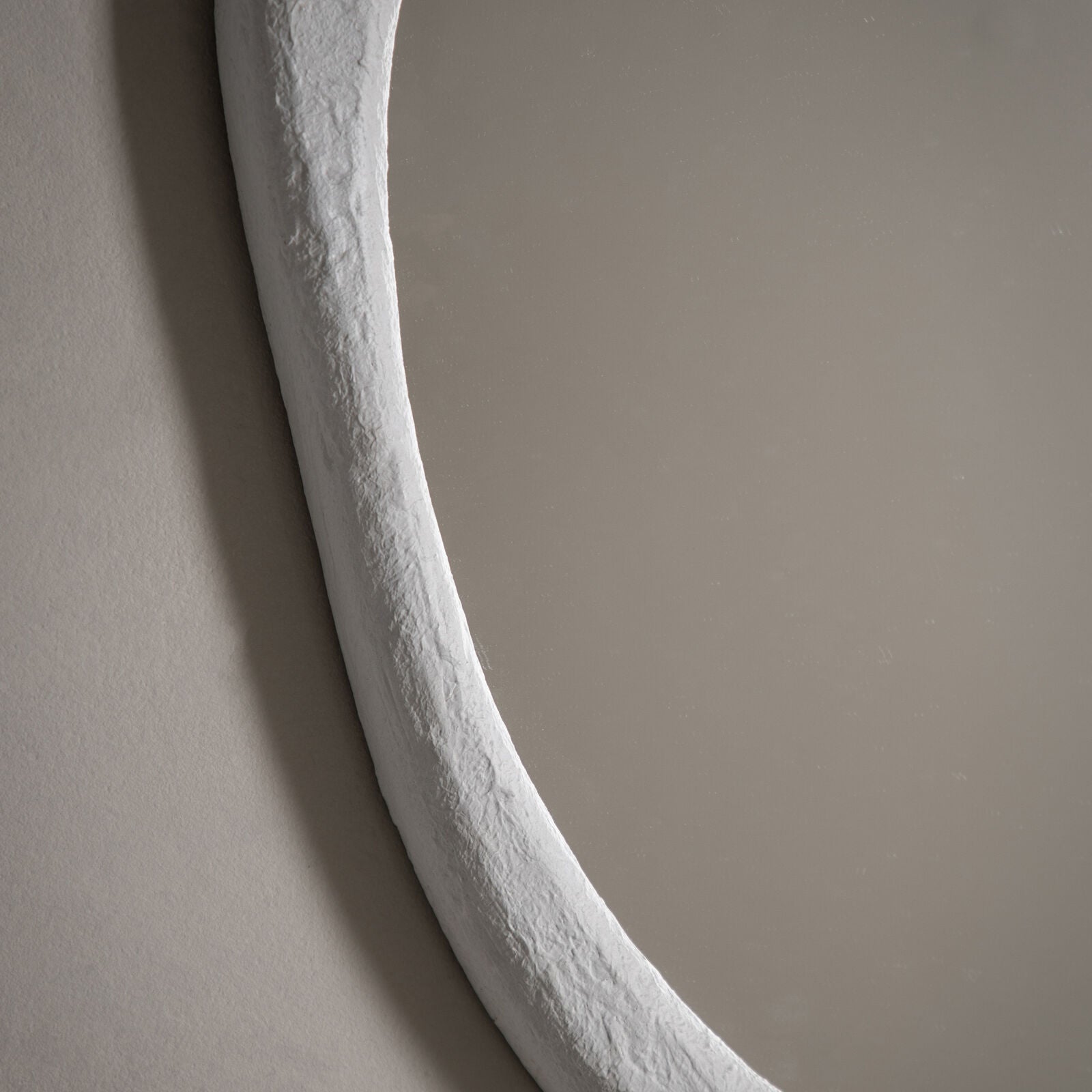 CASA Organic round wall mirror with concrete effect irregular frame | malletandplane.com