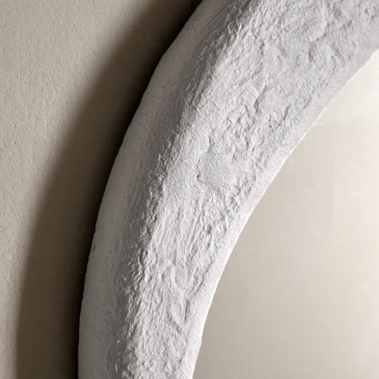 CASA Organic round wall mirror with concrete effect irregular frame | malletandplane.com