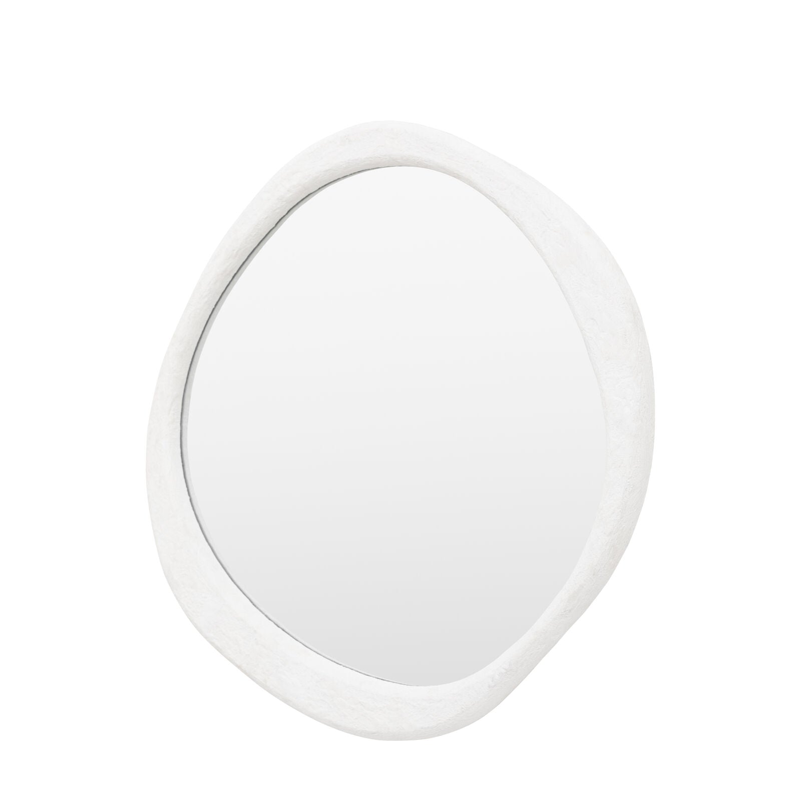 CASA Organic round wall mirror with concrete effect irregular frame | malletandplane.com