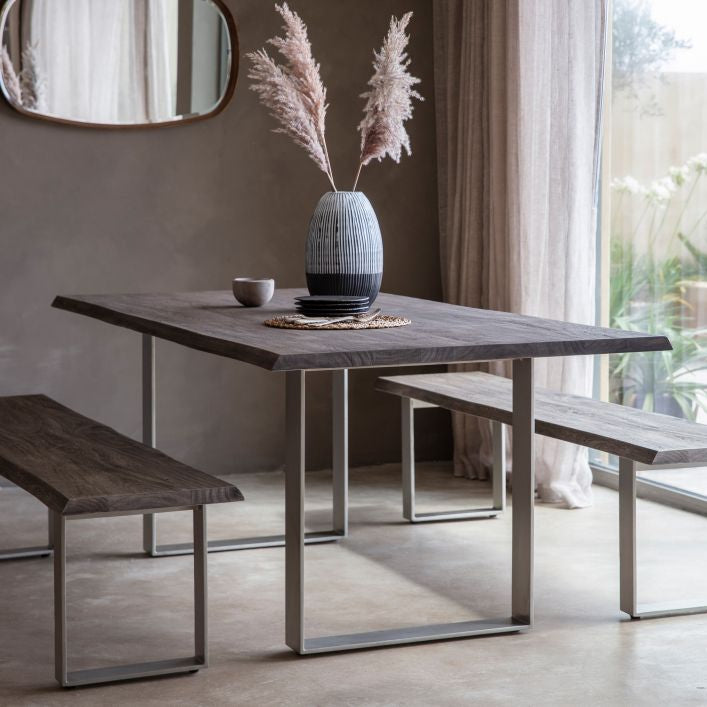 Terence Grey Acacia Dining Table available in 2 Sizes | MalletandPlane.com