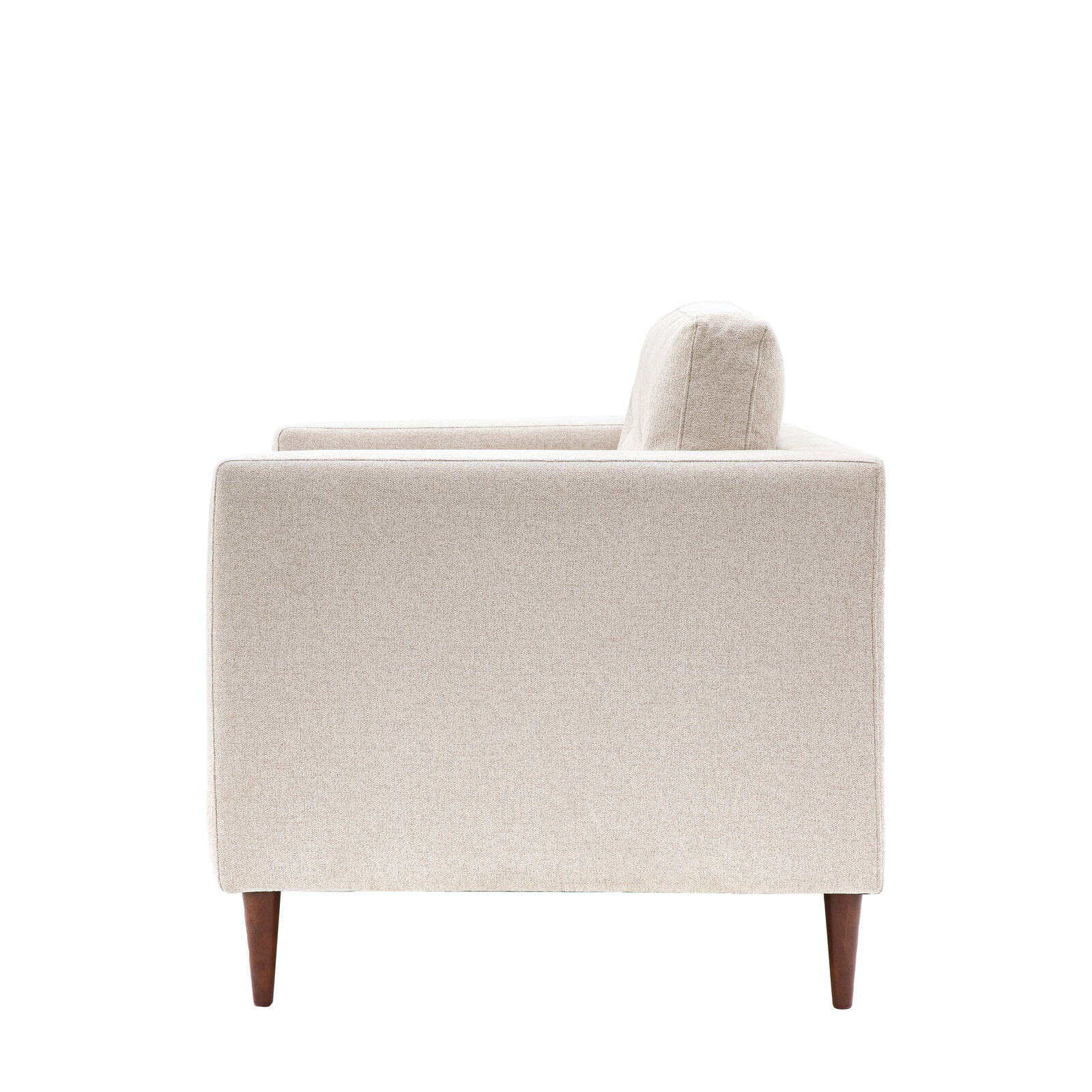 Chelsea contemporary armchair in a choice of 3 colours with elegant tapered wooden feet | malletandplane.com