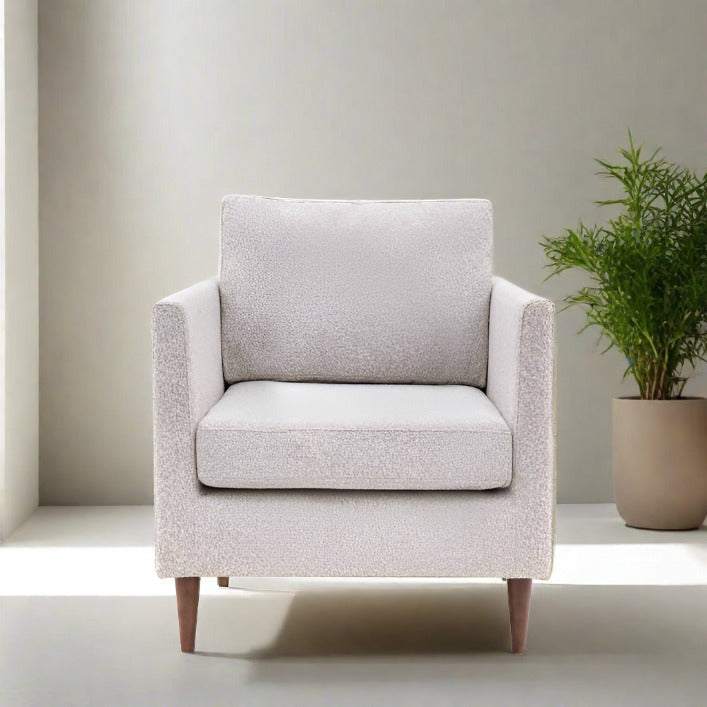 Chester Contemporary Style Armchair in Charcoal, Soft Grey or Vibrant Rust fabric |malletandplane.com