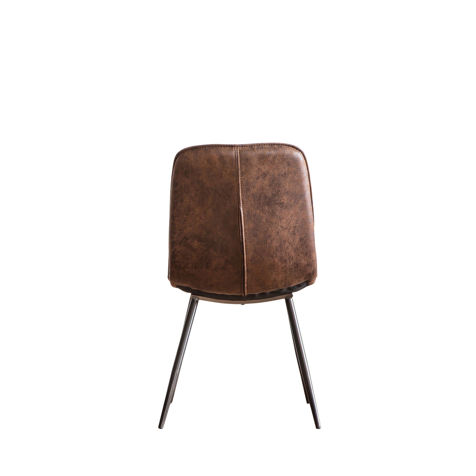 Camden sleek dining chair in faux brown leather | malletandplane.com