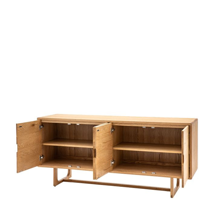 Artisan natural oak four door sideboard | malletandplane.com