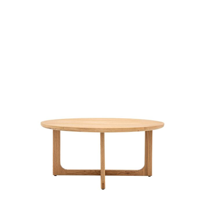 Artisan natural oak 900mm round coffee table | malletandplane.com