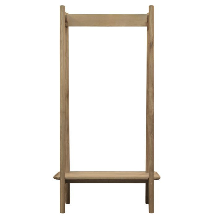 Alfie oak open wardrobe with shelf and hanging rail | malletandplane.com