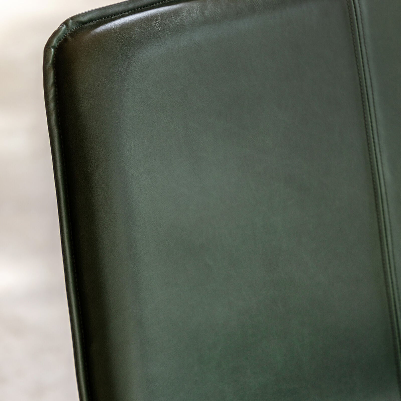 Ealing pack of 2 dining chairs in green PU leather upholstery with metal base | malletandplane.com