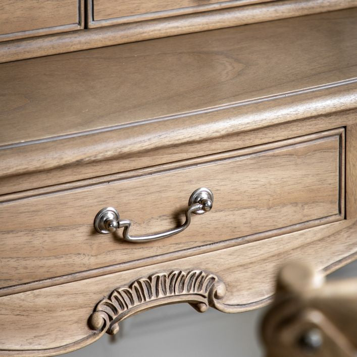 Marie solid mindy wood French style 3 drawer dressing table | malletandplane.com