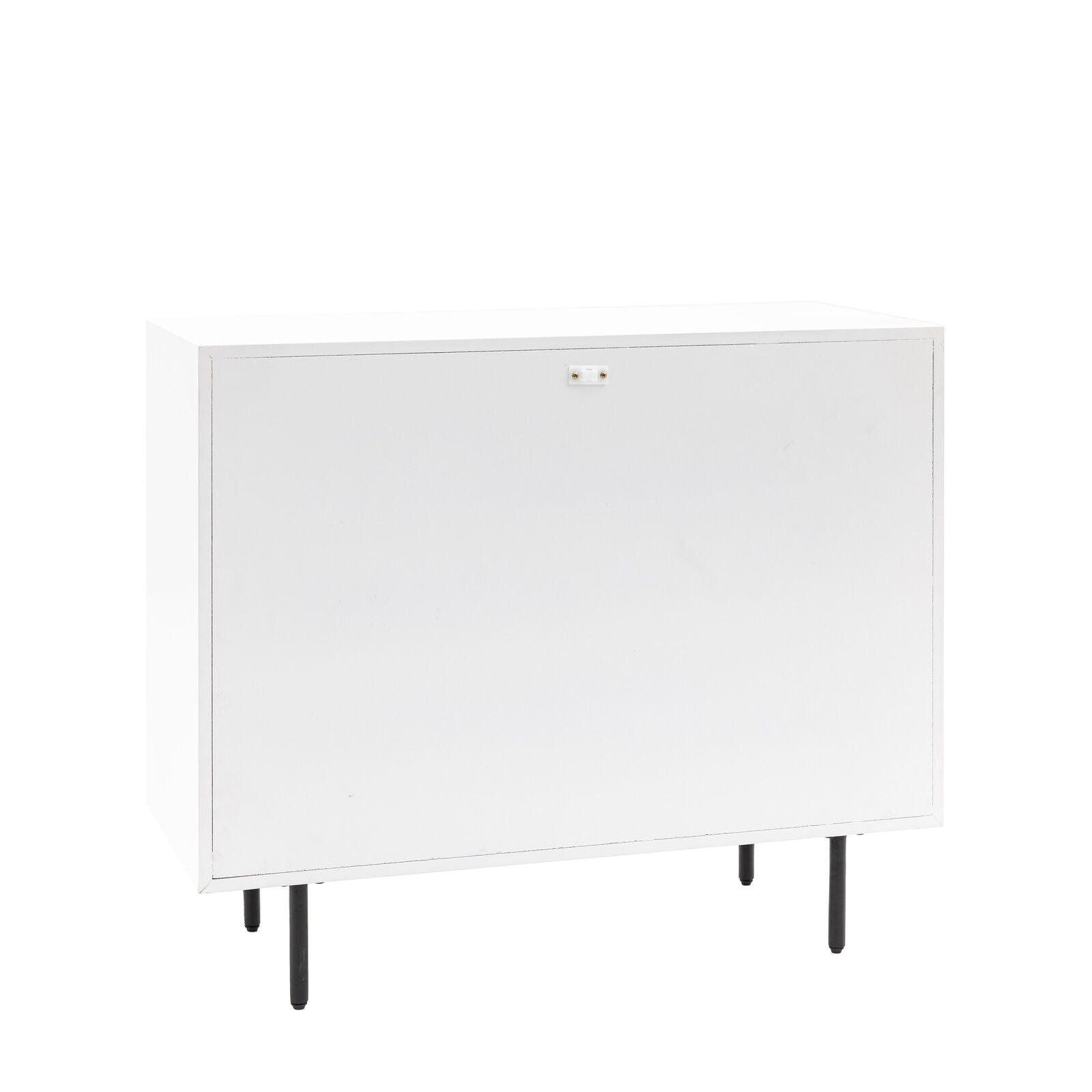 Flute White painted Chest of Drawers with scalloped fascia and black metal underframe | malletandplane.com