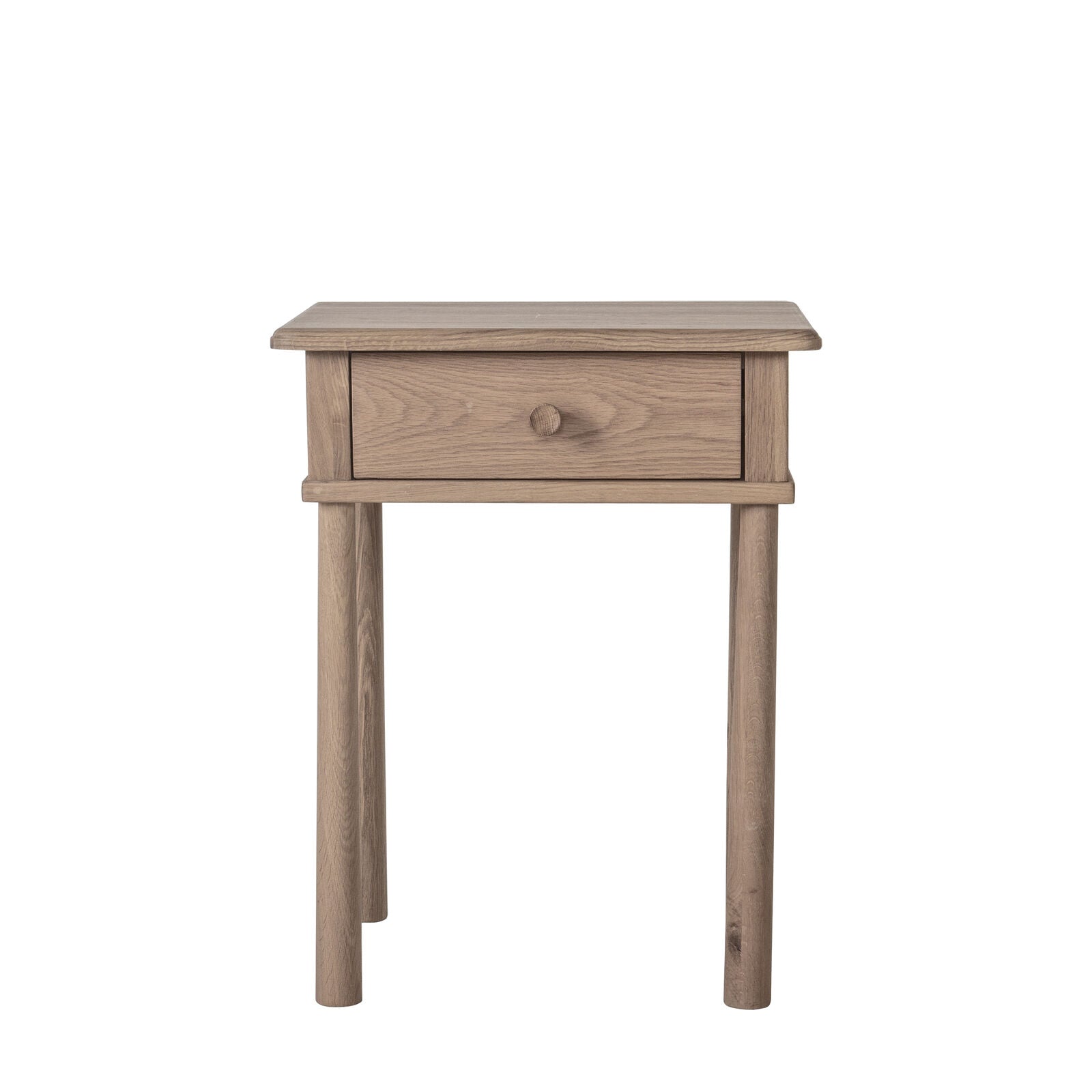 Axel Nordic style natural oak bedside table with pull out drawer | malletandplane.com