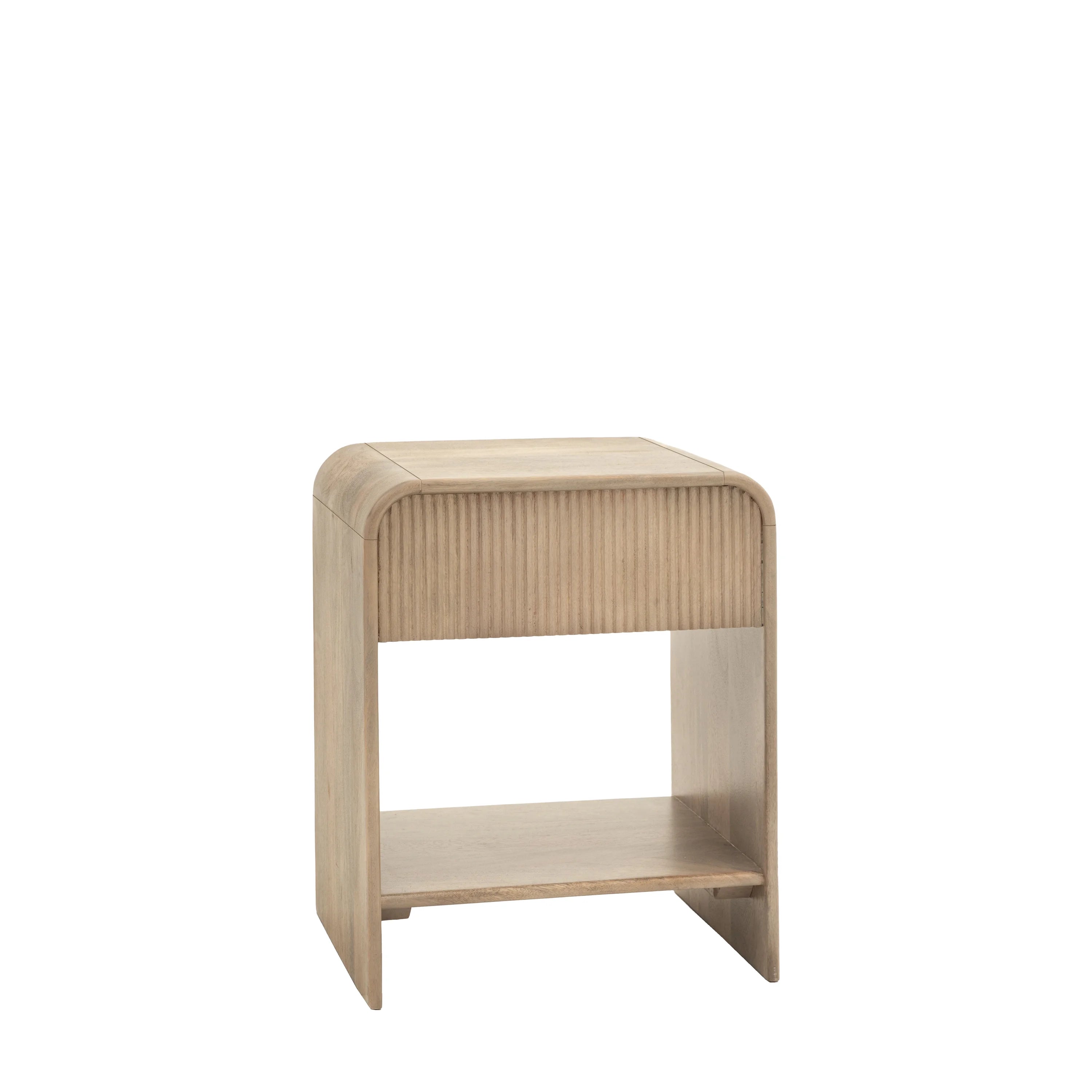ROCCA Bedside Table | Solid Mango Wood Bedside with Drawer & Shelf