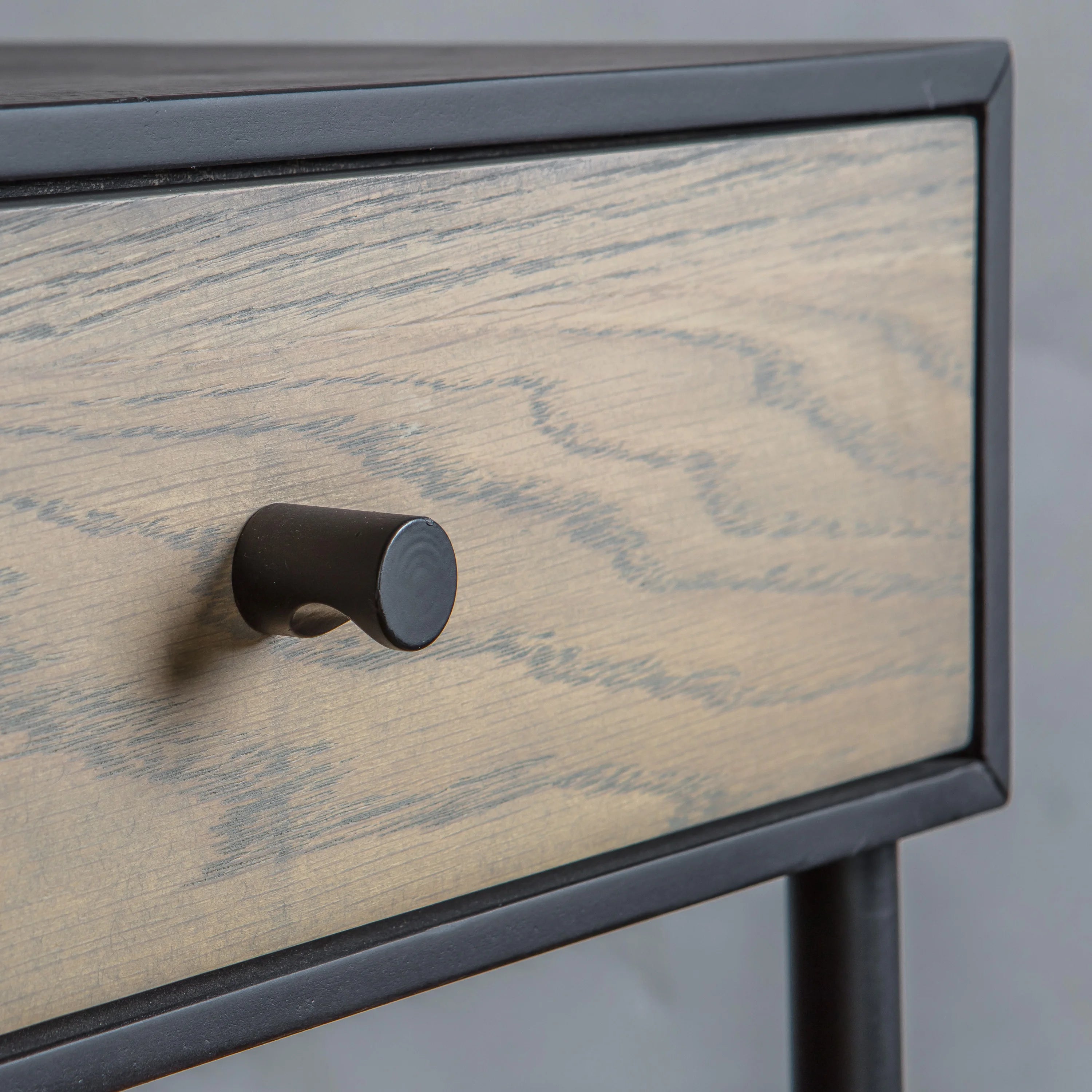 Kenton black oak 1 drawer bedside table