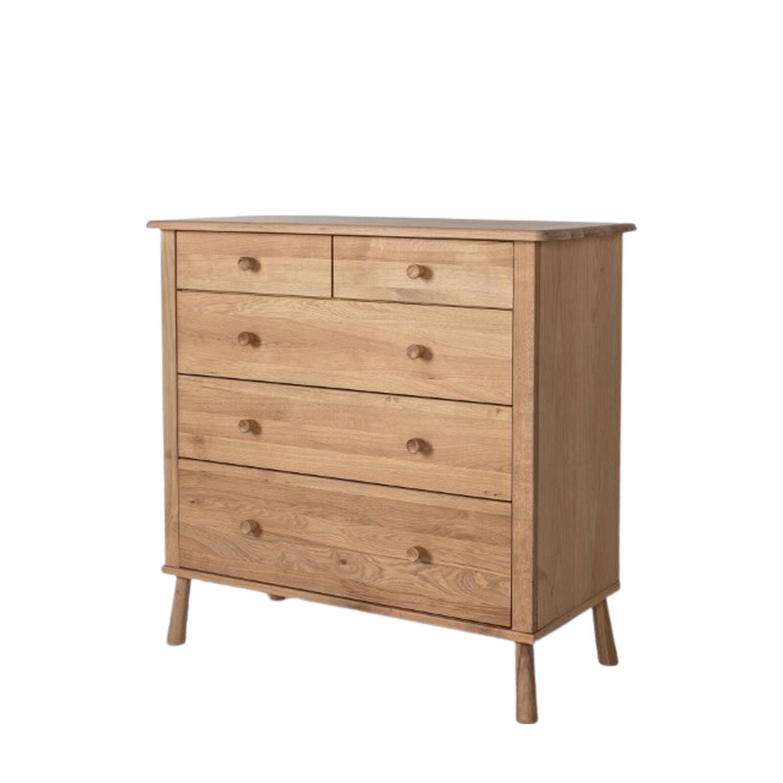 Axel Nordic style natural oak 5 drawer chest of drawers | malletandplane.com